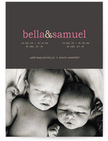 Pop of Color Birth Announcement Postcards
