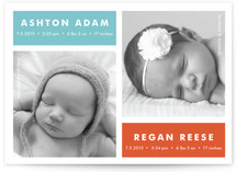 Modern Multiples Birth Announcement Postcards