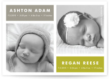 Modern Multiples Birth Announcement Postcards