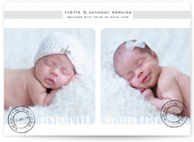Double Stamped Birth Announcement Postcards