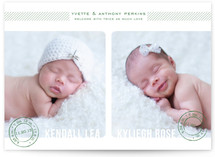 Double Stamped Birth Announcement Postcards
