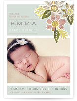 Heirloom Bloom Birth Announcement Postcards