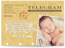 Telegram Birth Announcement Postcards