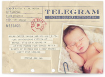 Telegram Birth Announcement Postcards
