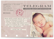 Telegram Birth Announcement Postcards
