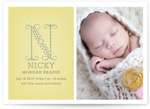 Initial Birth Announcement Postcards