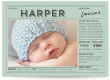 Vintage Name Grid Birth Announcement Postcards