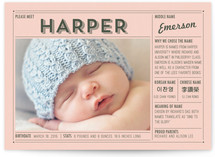 Vintage Name Grid Birth Announcement Postcards