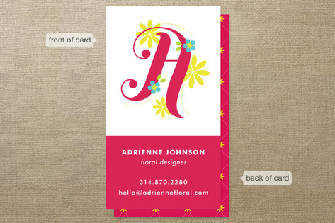 Floral Monogram Business Cards