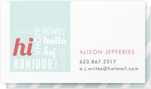 Hello Hello Hello Business Cards
