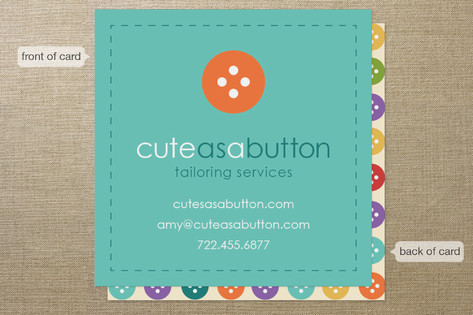Cute as a Button Business Cards