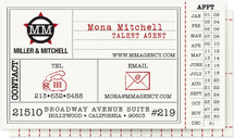 Vintage Hollywood Ticket Business Cards
