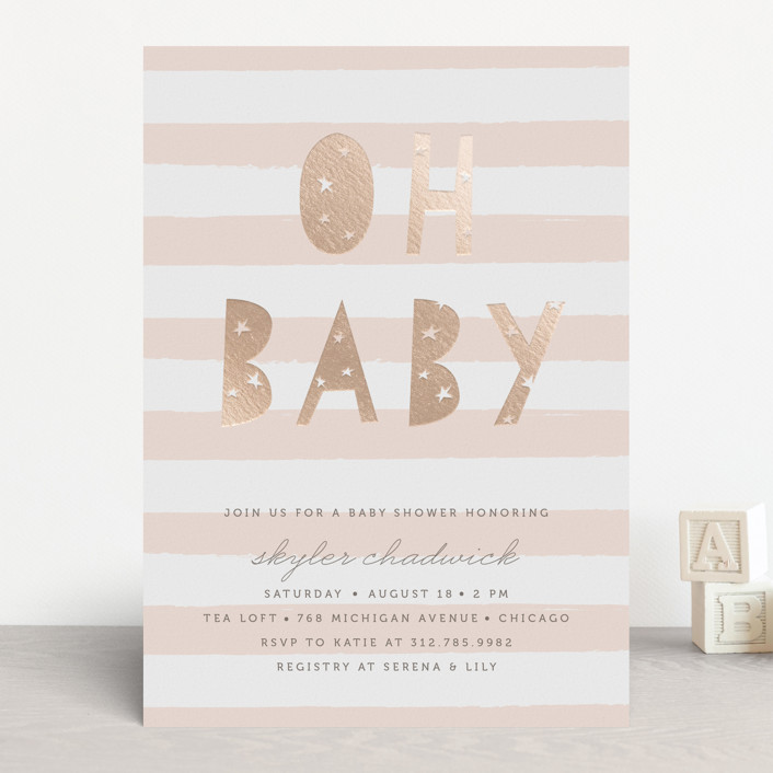 Oh Baby FoilPressed Baby Shower Invitations by Le... Minted