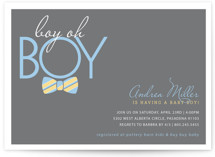 Bow Tie Boy Oh Boy Baby Shower Invitations