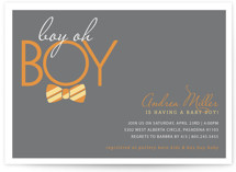 Bow Tie Boy Oh Boy Baby Shower Invitations