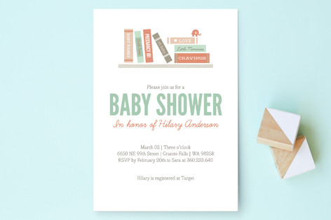 Book It Baby Shower Invitations