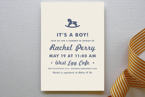 Vintage Rocker Baby Shower Invitations