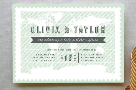 Our Little Worldly Baby Baby Shower Invitations