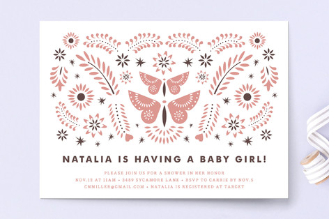 Mariposas Baby Shower Invitations