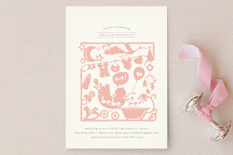Kirigami Baby Shower Invitations