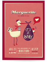 Stylish Stork and Funky Baby Baby Shower Invitations