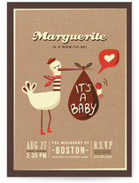 Stylish Stork and Funky Baby Baby Shower Invitations