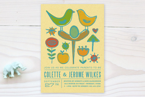 Nesting Birds Baby Shower Invitations