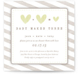 Baby Makes Three Baby Shower Invitations