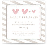 Baby Makes Three Baby Shower Invitations