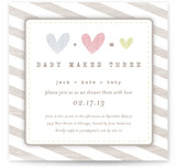 Baby Makes Three Baby Shower Invitations