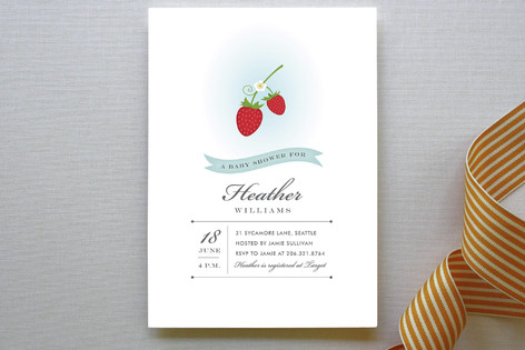 Wild Strawberries Baby Shower Invitations