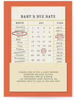 Baby's Due Date Baby Shower Invitations