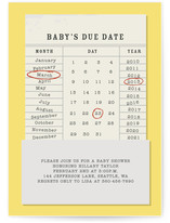 Baby's Due Date Baby Shower Invitations
