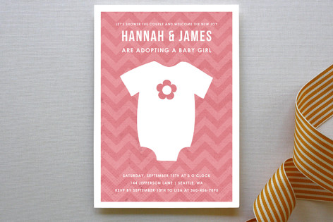 Adopting a Baby Girl Baby Shower Invitations