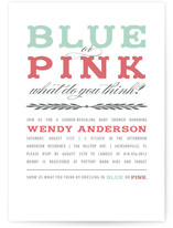 Blue or Pink Reveal Baby Shower Invitations