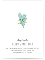 Heart & Bow Baby Shower Invitations