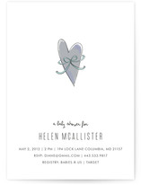 Heart & Bow Baby Shower Invitations
