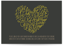 Written on Her Heart Baby Shower Invitations