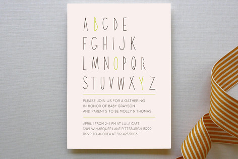 Letter Boy Baby Shower Invitations