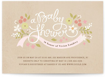 Rustic Ribbons and Flora Baby Shower Invitations