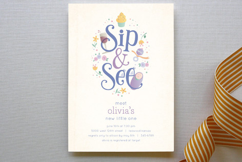 Sweet Sip & See Baby Shower Invitations