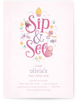 Sweet Sip & See Baby Shower Invitations