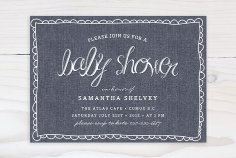 Blue Jean Baby Shower Invitations