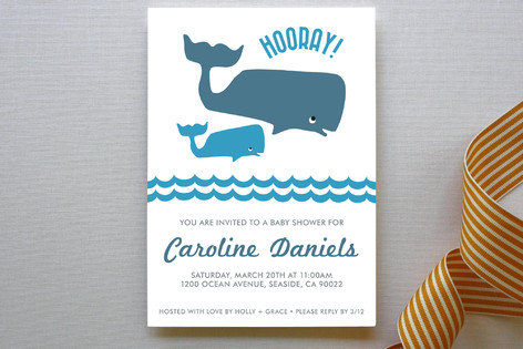 Big Whale Little Whale Baby Shower Invitations