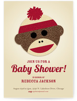 Sock Monkey Baby Shower Invitations
