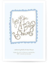 Stitched Blankie Baby Shower Invitations