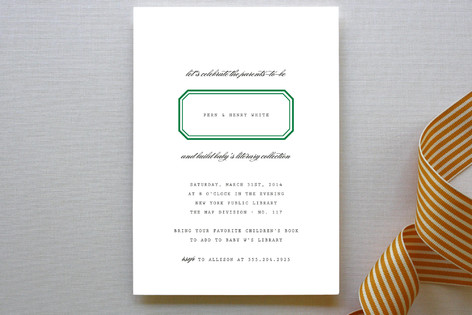Ex Libris Baby Shower Invitations