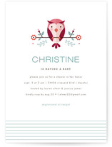 Blushing Owl Baby Shower Invitations