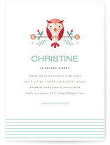 Blushing Owl Baby Shower Invitations