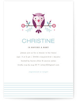 Blushing Owl Baby Shower Invitations